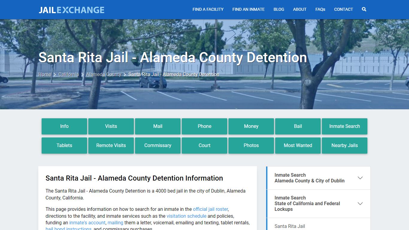 Santa Rita Jail - Alameda County Detention, CA Inmate Search, Information